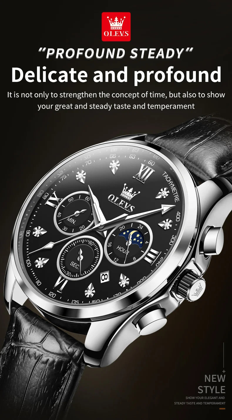 Montre Homme OLEVS – Élégance Multifonctionnelle et Design Raffiné