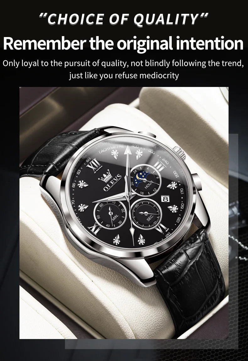 Montre Homme OLEVS – Élégance Multifonctionnelle et Design Raffiné