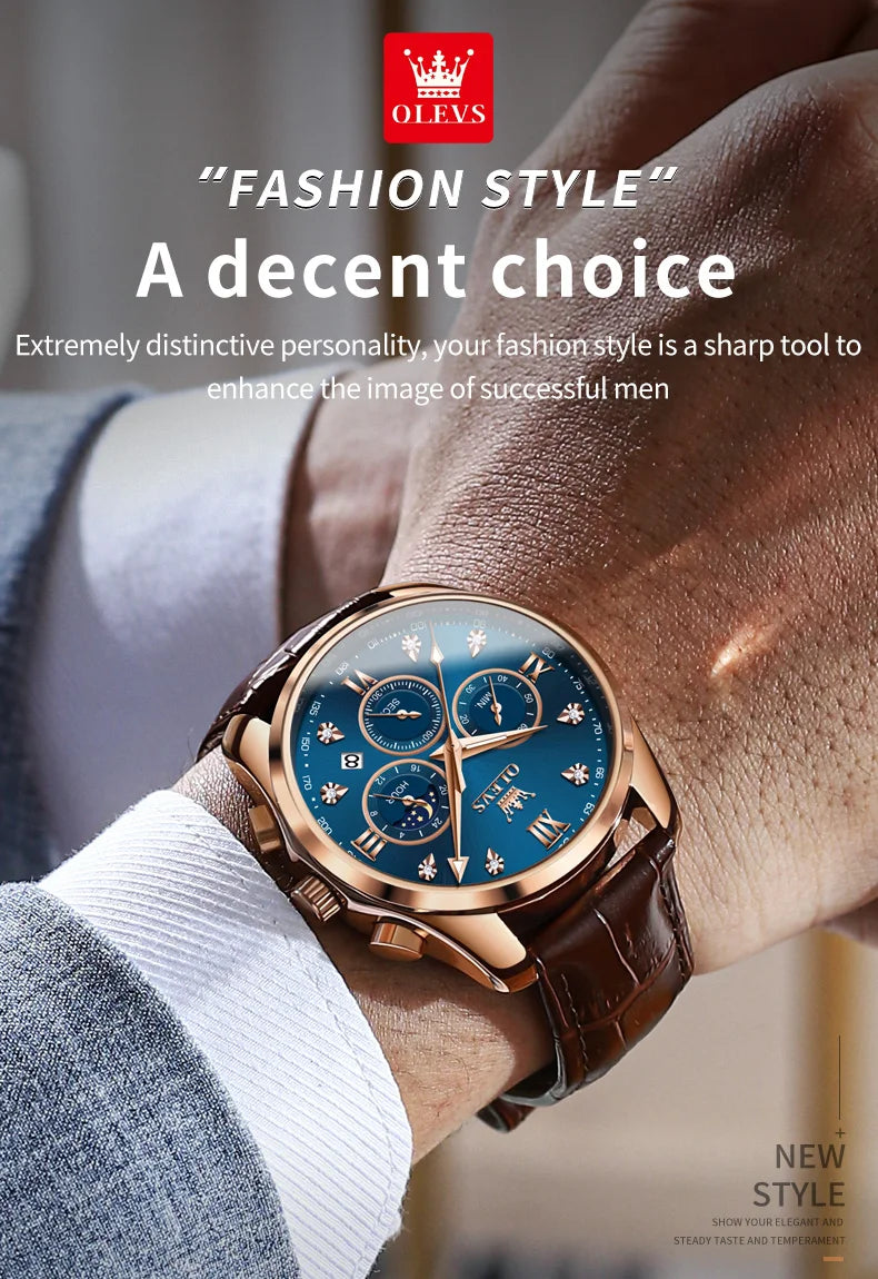 Montre Homme OLEVS – Élégance Multifonctionnelle et Design Raffiné